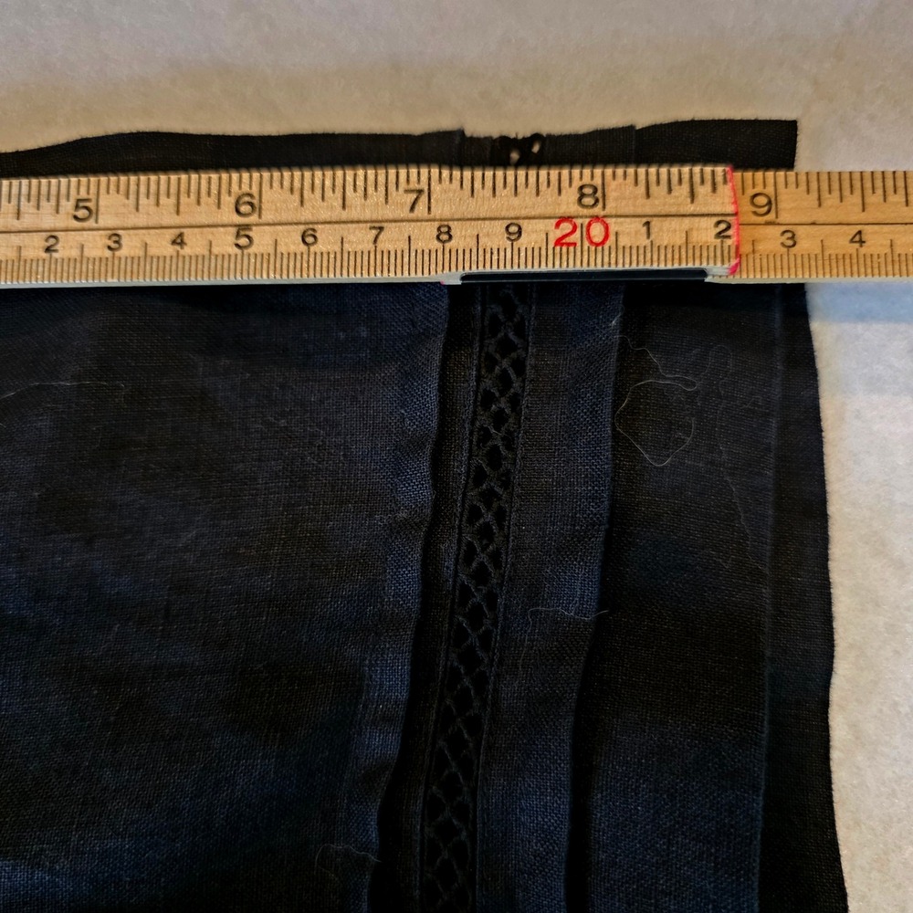 Sag Harbor Womens 100% Linen Black Button Front Short Sleeve Blouse Size 16 - Picture 10 of 10